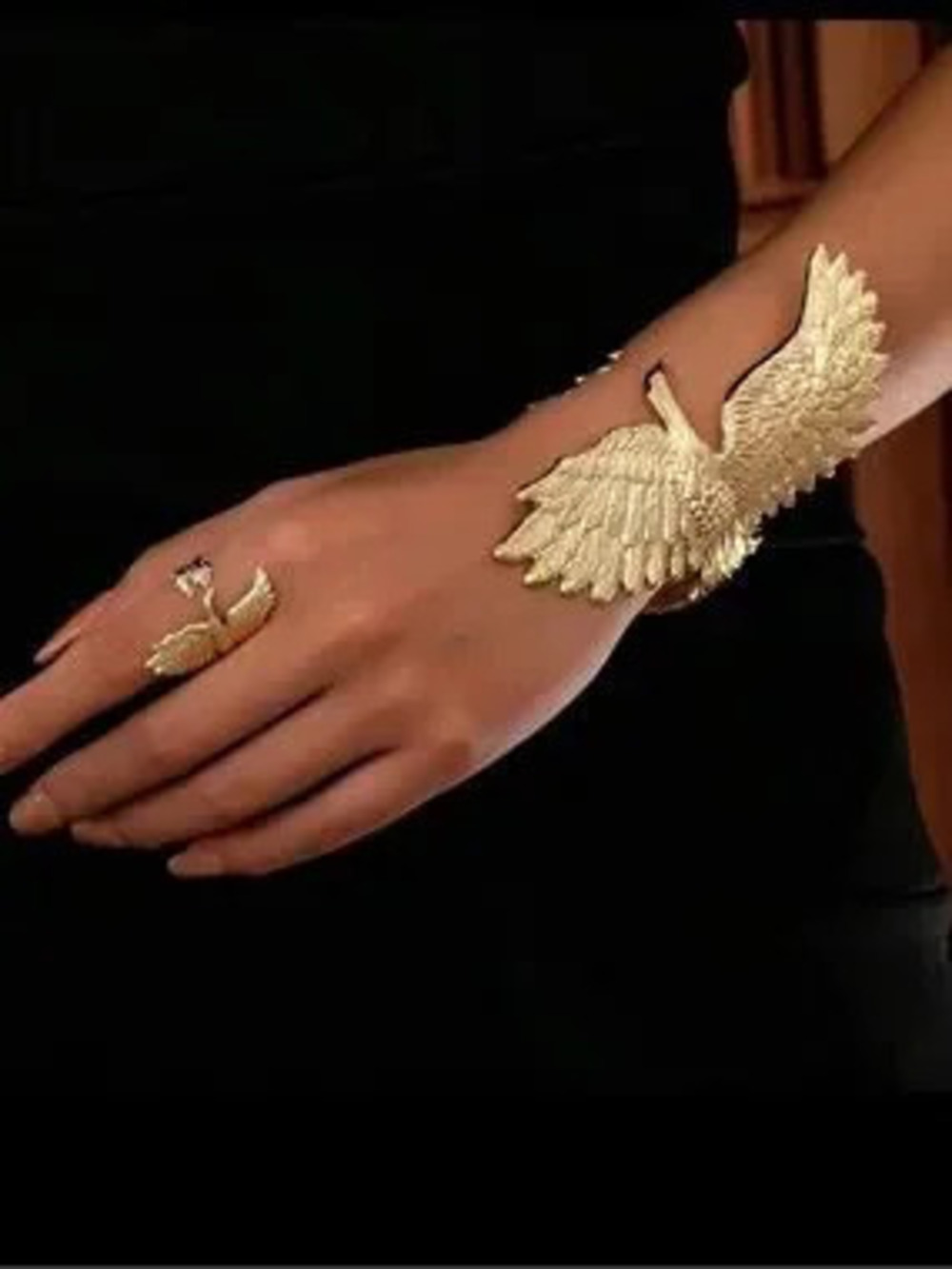 Gold Phoenix Bracelet and Ring Set